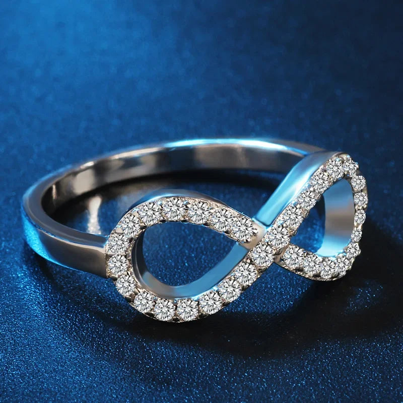 Infinity Endless Love Ring - 925 Sterling Silver with Zircon