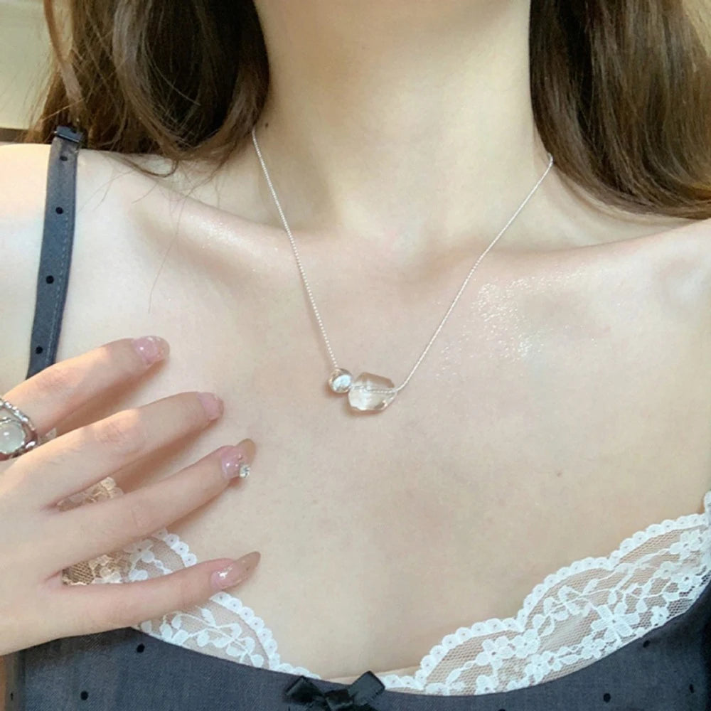 Natural Freshwater Pearl Sterling Silver Necklace - 925 Silver