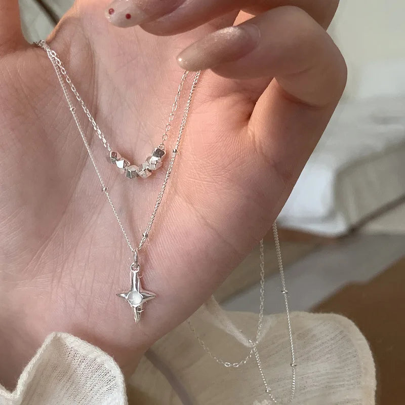 Natural Freshwater Pearl Sterling Silver Necklace - 925 Silver