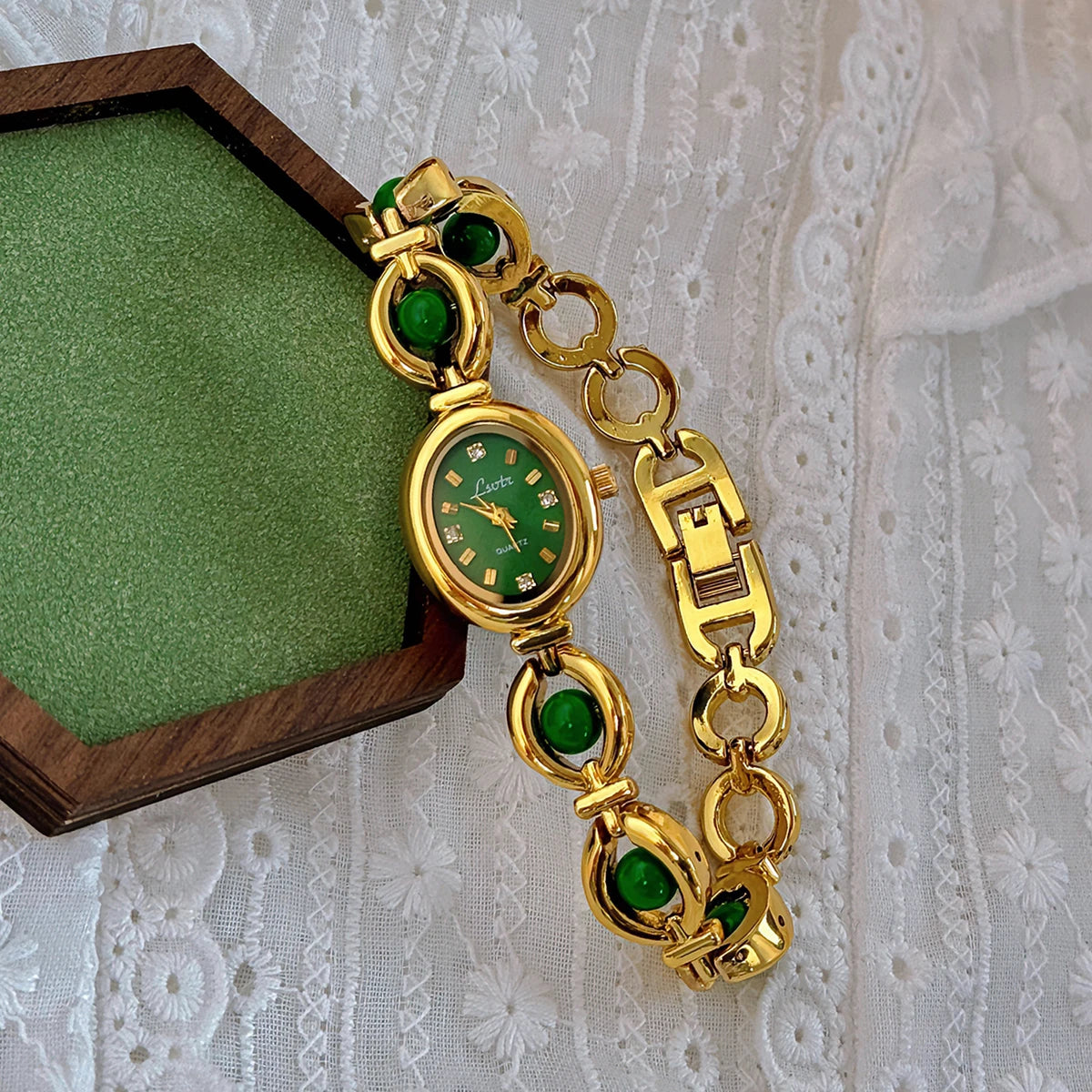 Luxury Oval Watch with Mother-of-Pearl Dial - Women's Quartz Timepiece