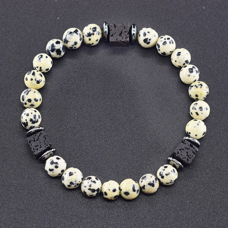 Black Lava Stone Beaded Bracelet - Natural Healing Design