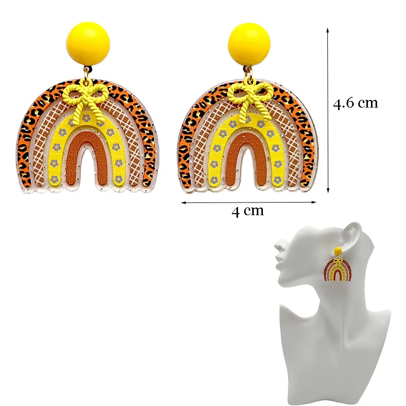 Colorful Acrylic Dangle Earrings - Irregular Trendy Design