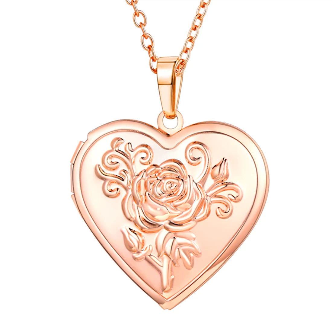 Heart Frame Memory Locket Pendant Necklace - Photo Keepsake