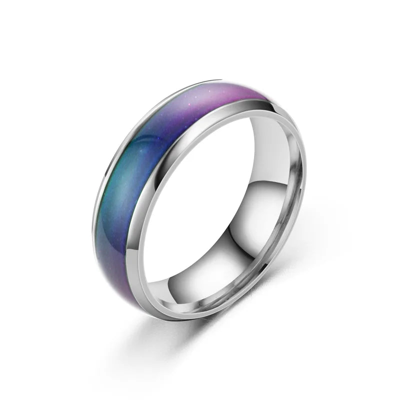 Color Changing Mood Ring - Stainless Steel Temperature Sensitive