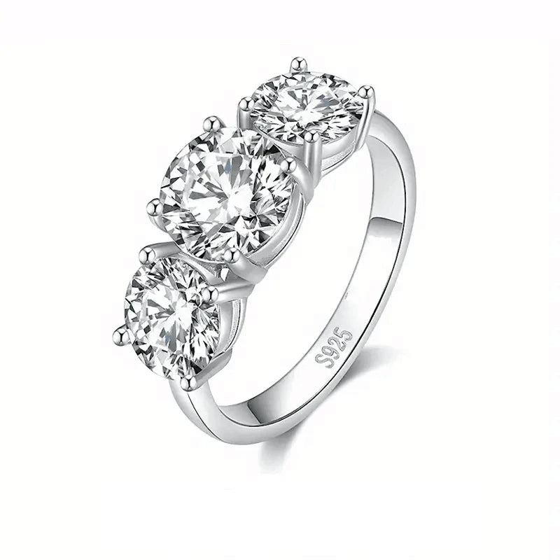 Moissanite Engagement Ring - 925 Sterling Silver with Certificate