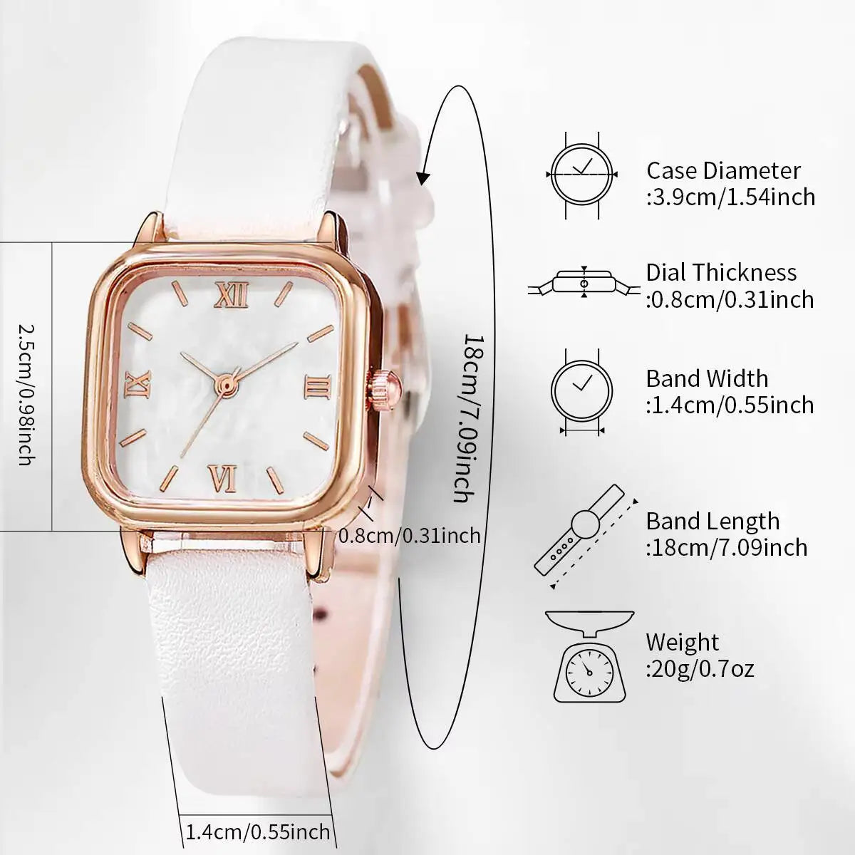 Rose Gold Leather Watch for Women - Fashion Quartz Wristwatch