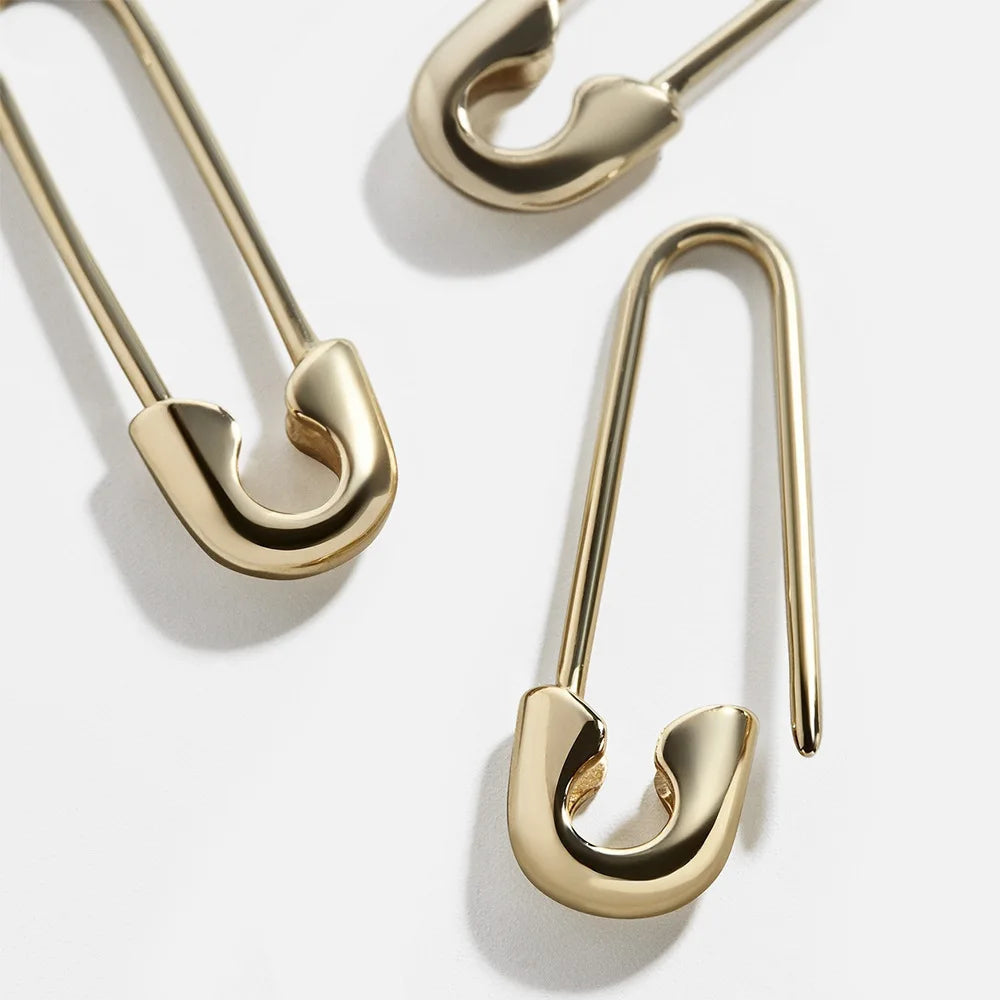 Paper Clip Pin Earrings - Minimalist Chain Design