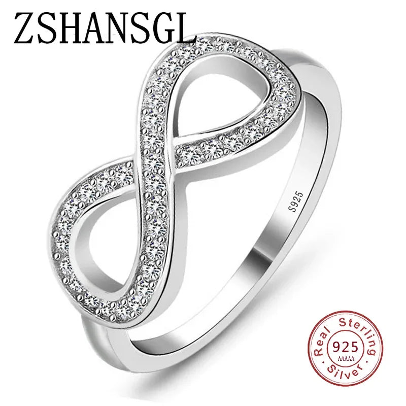 Infinity Endless Love Ring - 925 Sterling Silver with Zircon