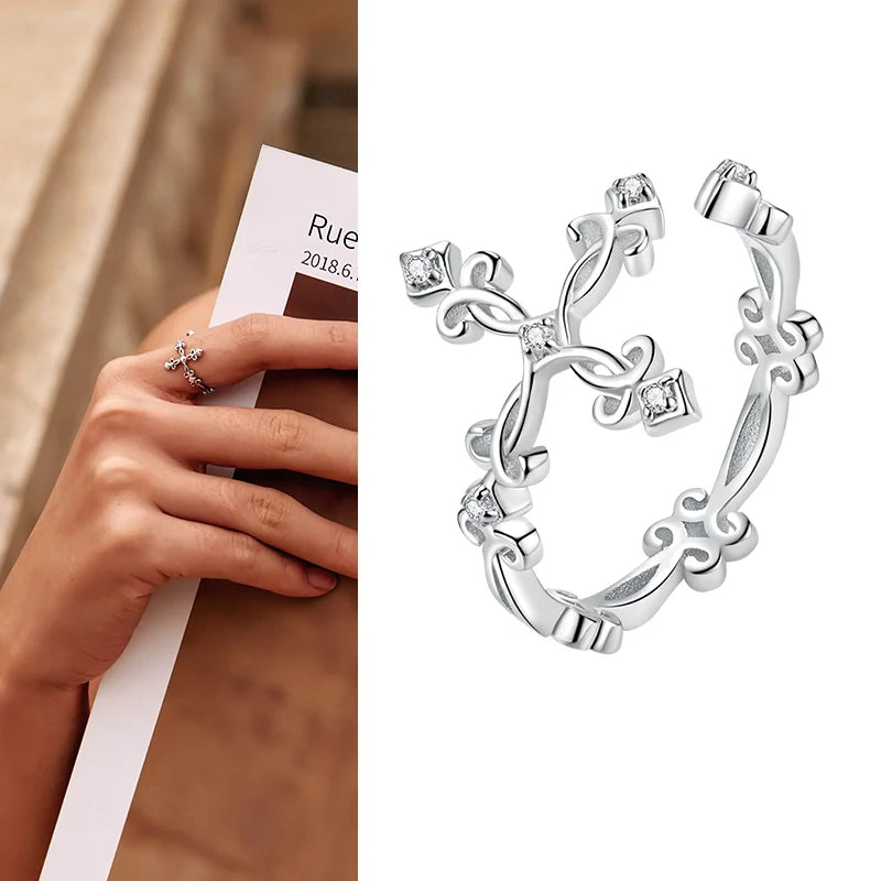 925 Sterling Silver Green Square Gemstone Open Ring