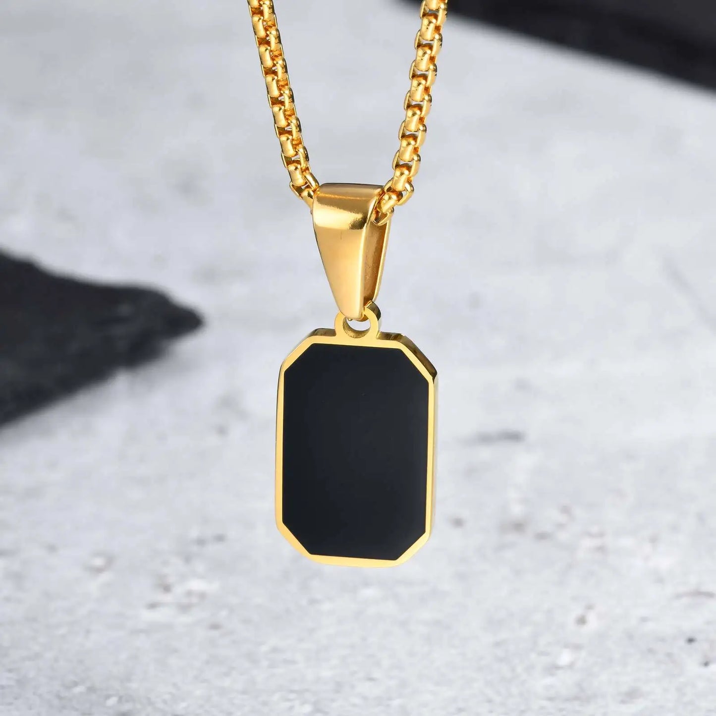 Geometric Square Pendant Necklace