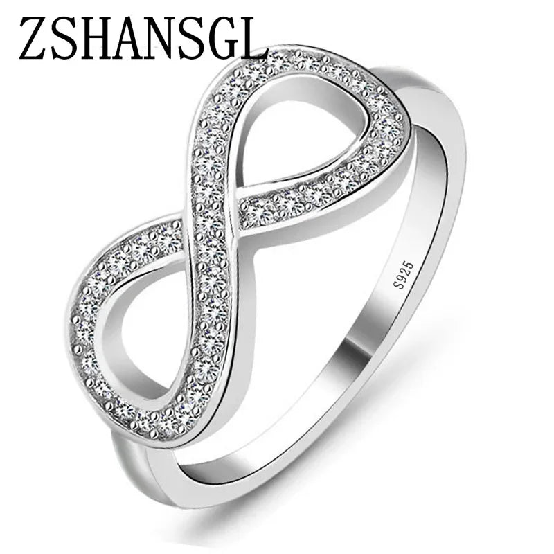 Infinity Endless Love Ring - 925 Sterling Silver with Zircon