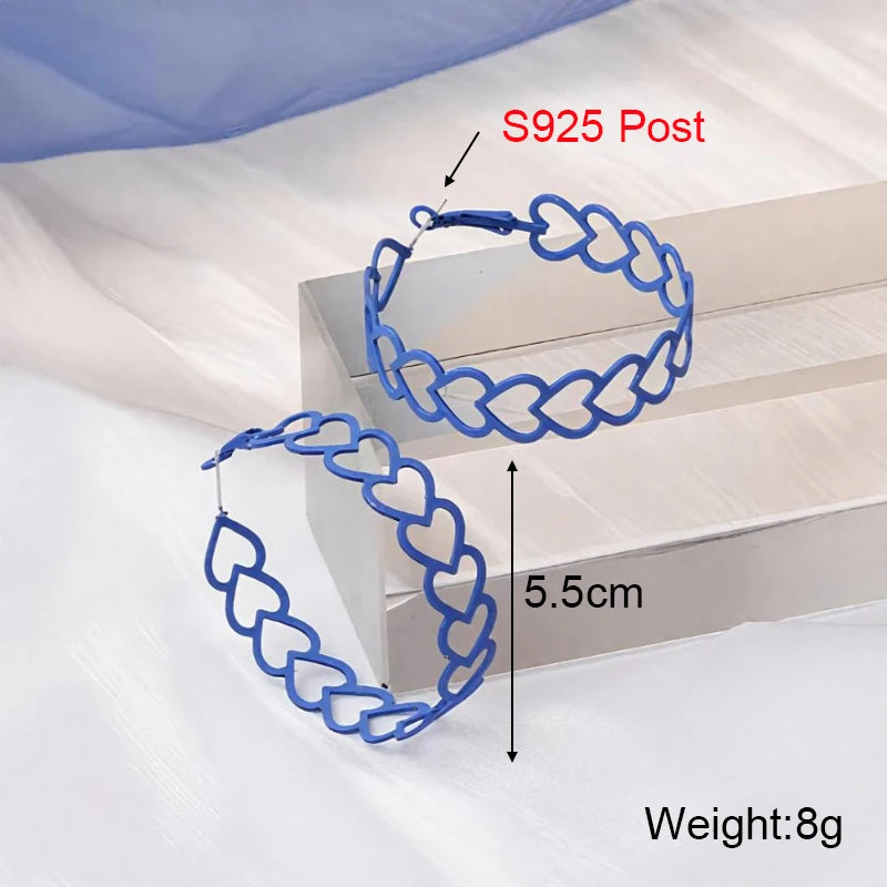 Blue Geometric Earrings - Bohemian Style Drop Earrings