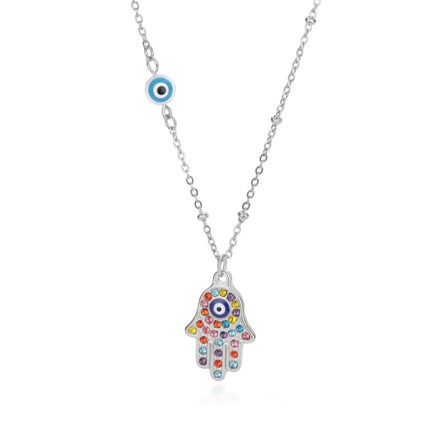 Turkish Evil Eye Zircon Pendant Necklace - Protective Charm