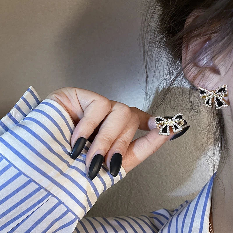 Green Bead Stud Earrings - Metal Fashion Design