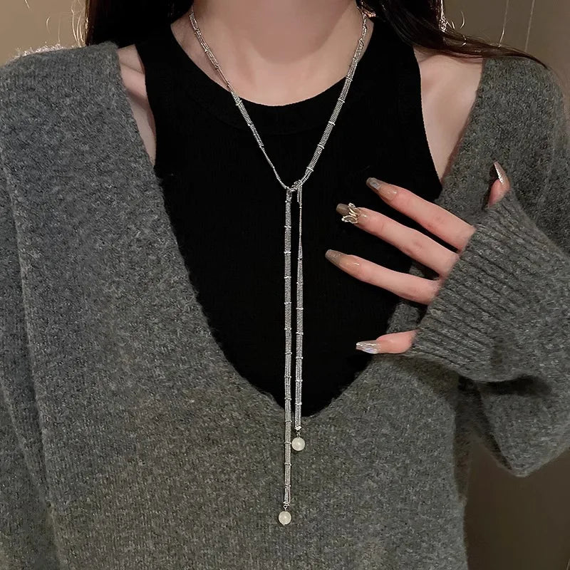 Natural Freshwater Pearl Sterling Silver Necklace - 925 Silver