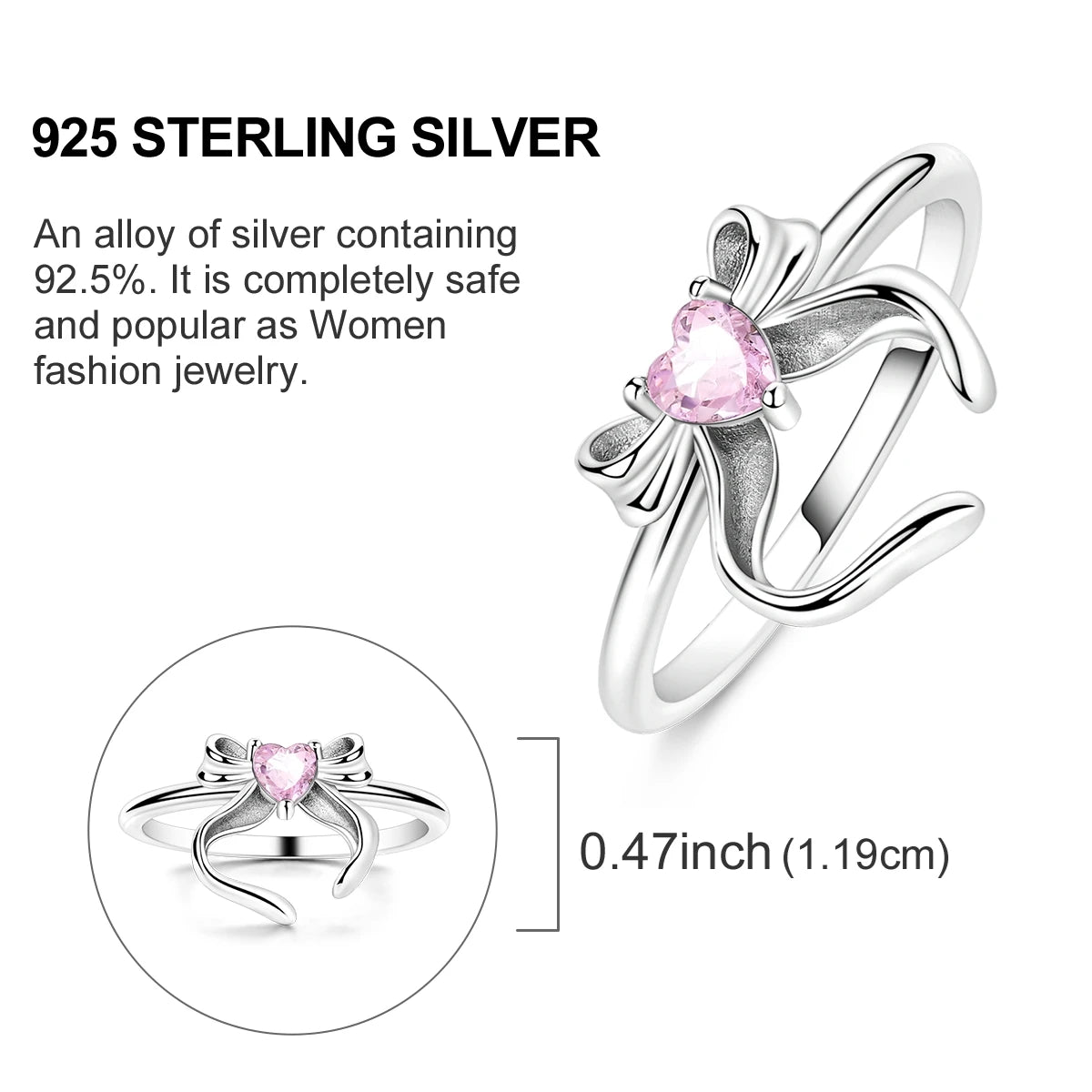 Star Moon 925 Sterling Silver Ring