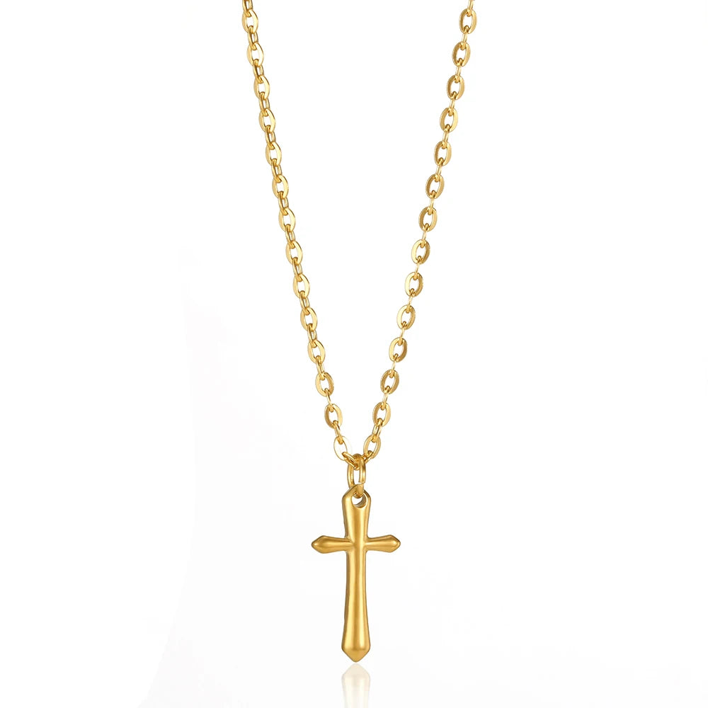Vintage Cross Pendant Necklace - Classic Religious Jewelry