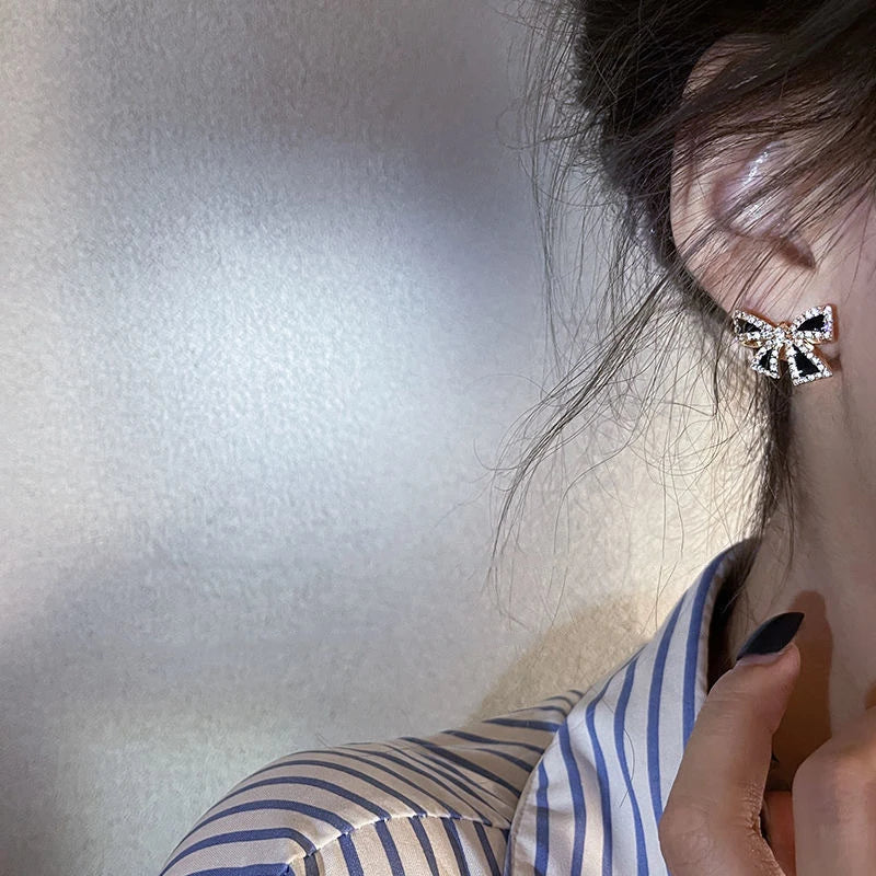 Green Bead Stud Earrings - Metal Fashion Design