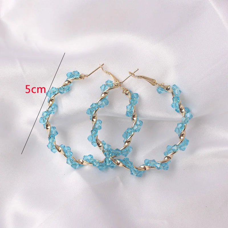 Blue Geometric Earrings - Bohemian Style Drop Earrings