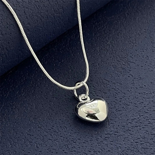 Sterling Silver Heart Pendant Necklace - 925 Silver