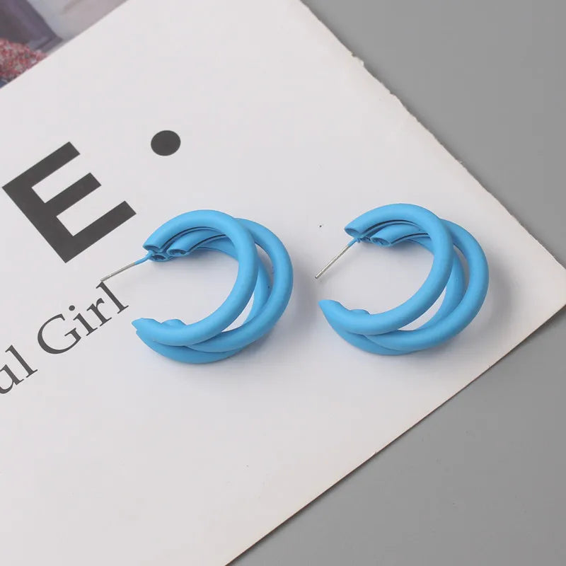 Blue Geometric Earrings - Bohemian Style Drop Earrings