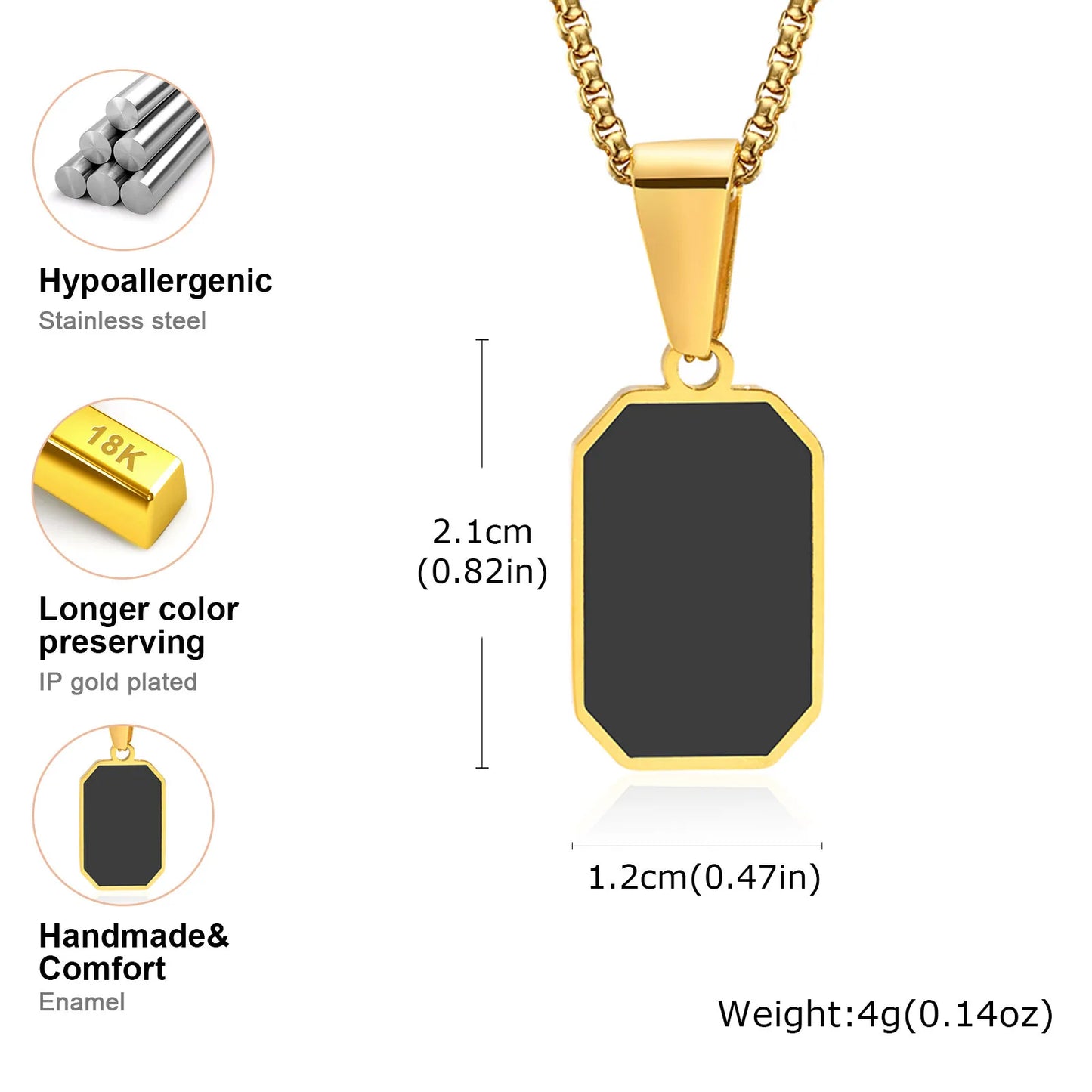 Geometric Square Pendant Necklace