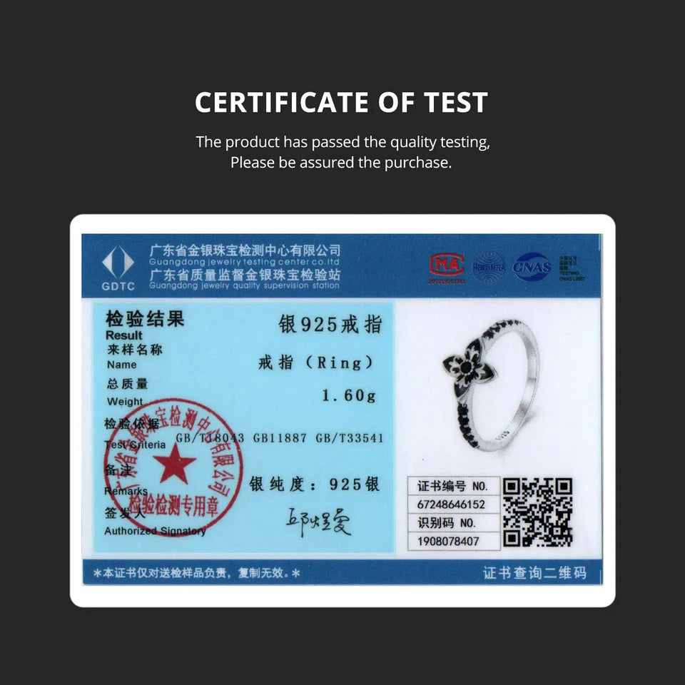 Nightfall Flower 925 Sterling Silver Ring