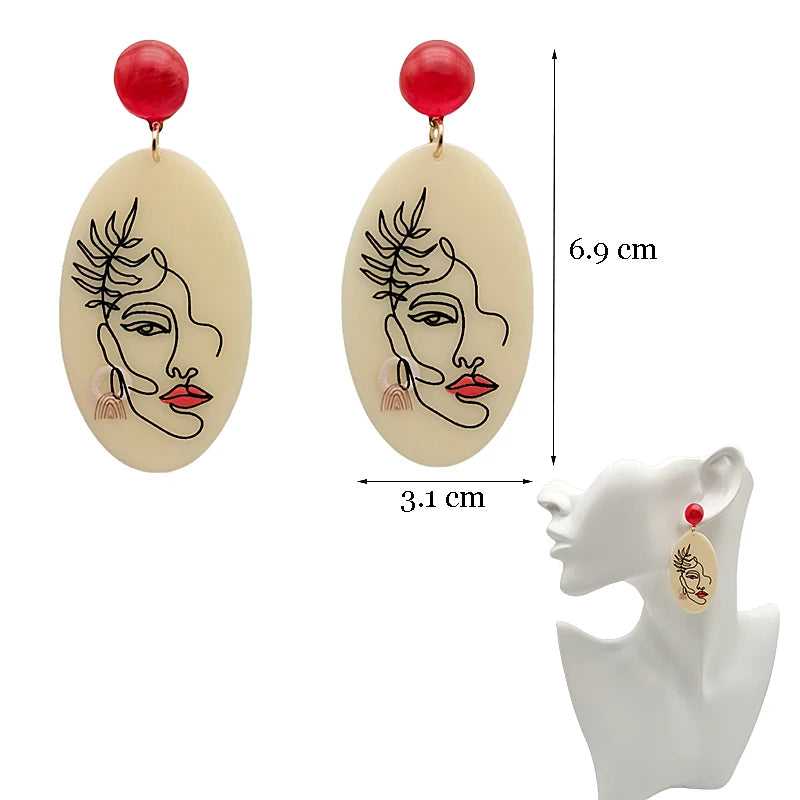 Colorful Acrylic Dangle Earrings - Irregular Trendy Design