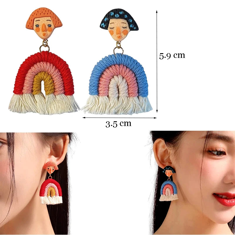 Colorful Acrylic Dangle Earrings - Irregular Trendy Design