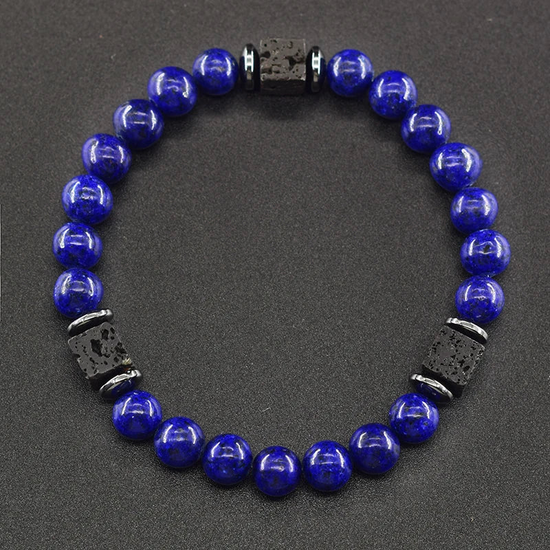 Black Lava Stone Beaded Bracelet - Natural Healing Design