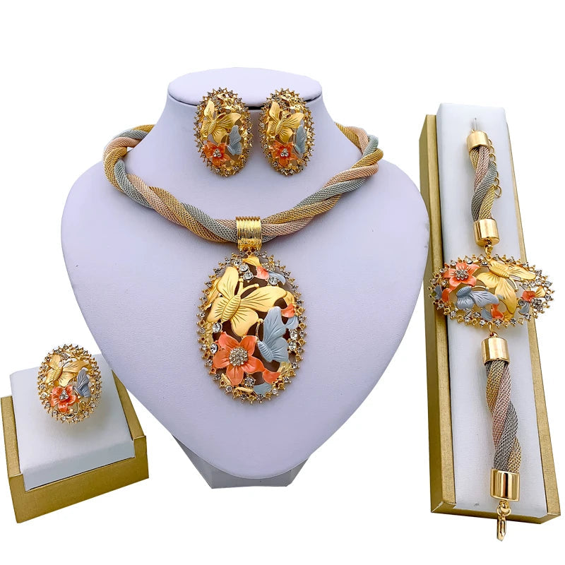 Beaded Jewelry Set with Butterfly Design