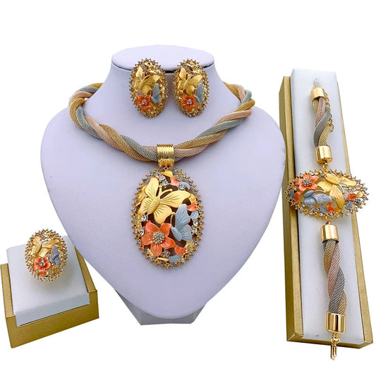 Beaded Jewelry Set with Butterfly Design