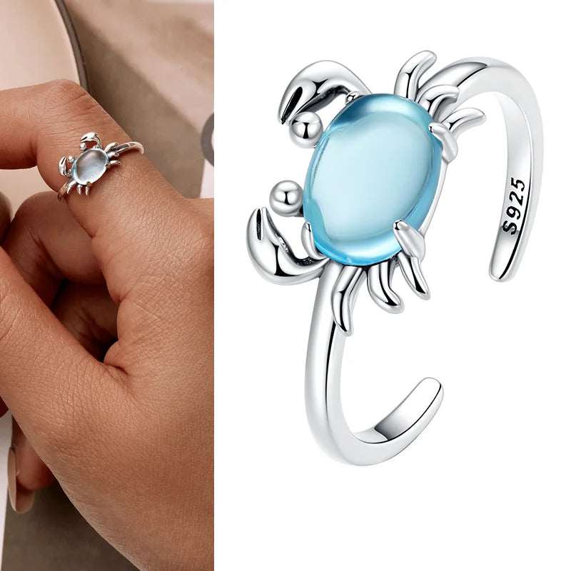 925 Sterling Silver Green Square Gemstone Open Ring