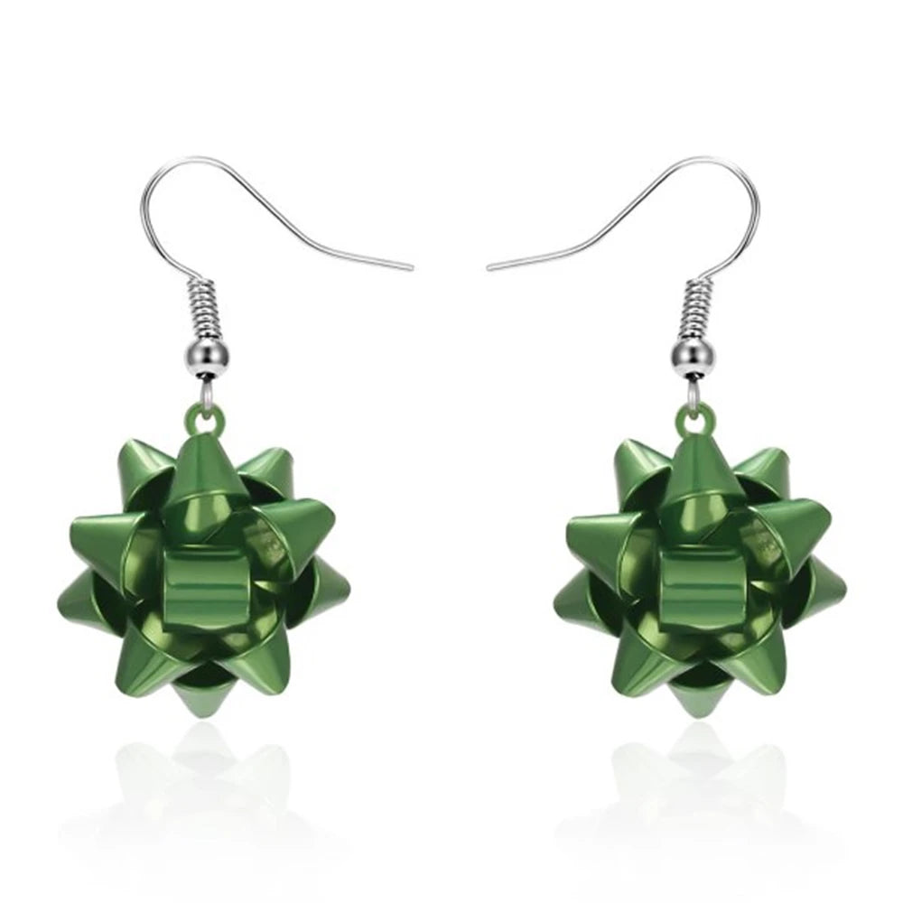 Resin Snowflake Christmas Drop Earrings - Festive Star Design
