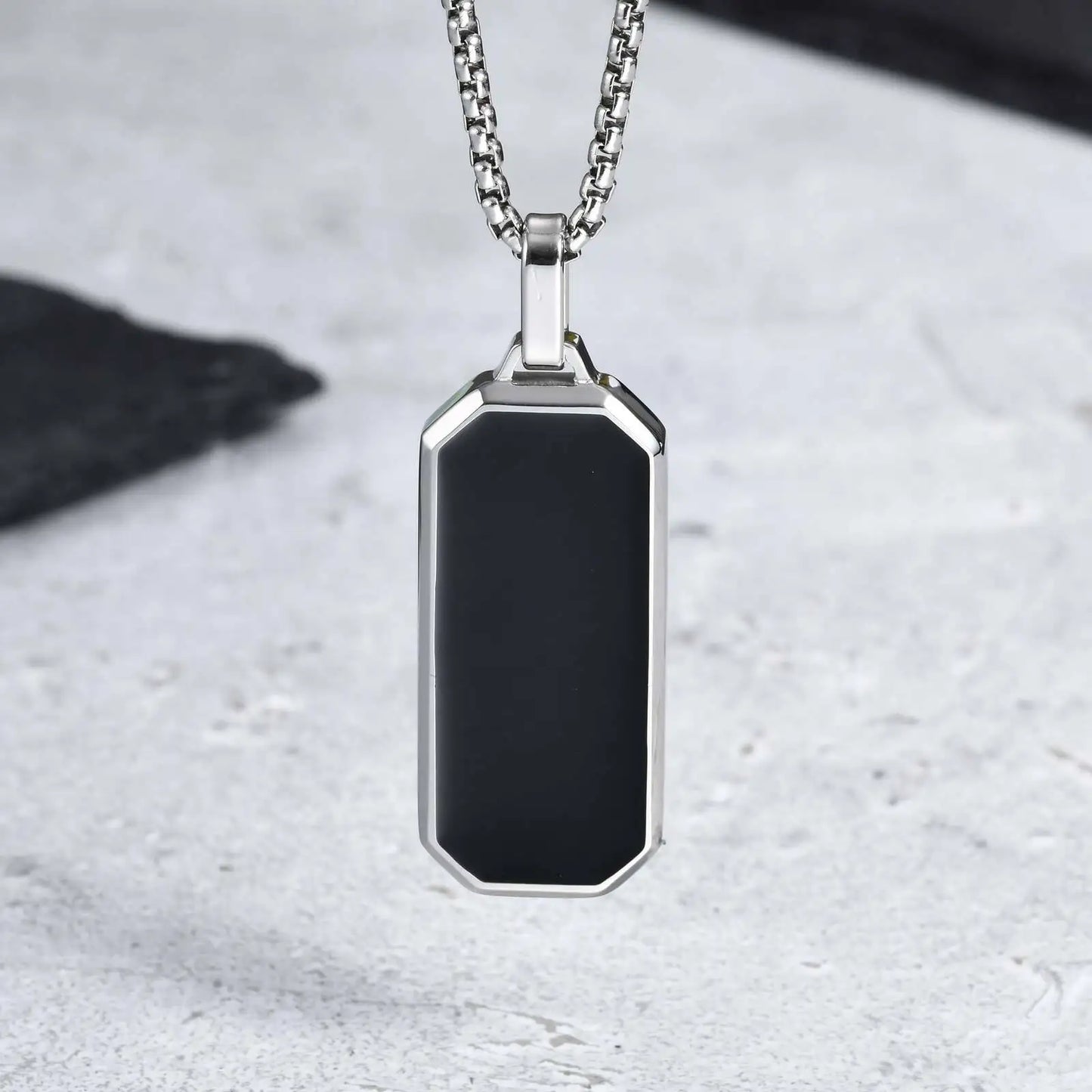 Geometric Square Pendant Necklace