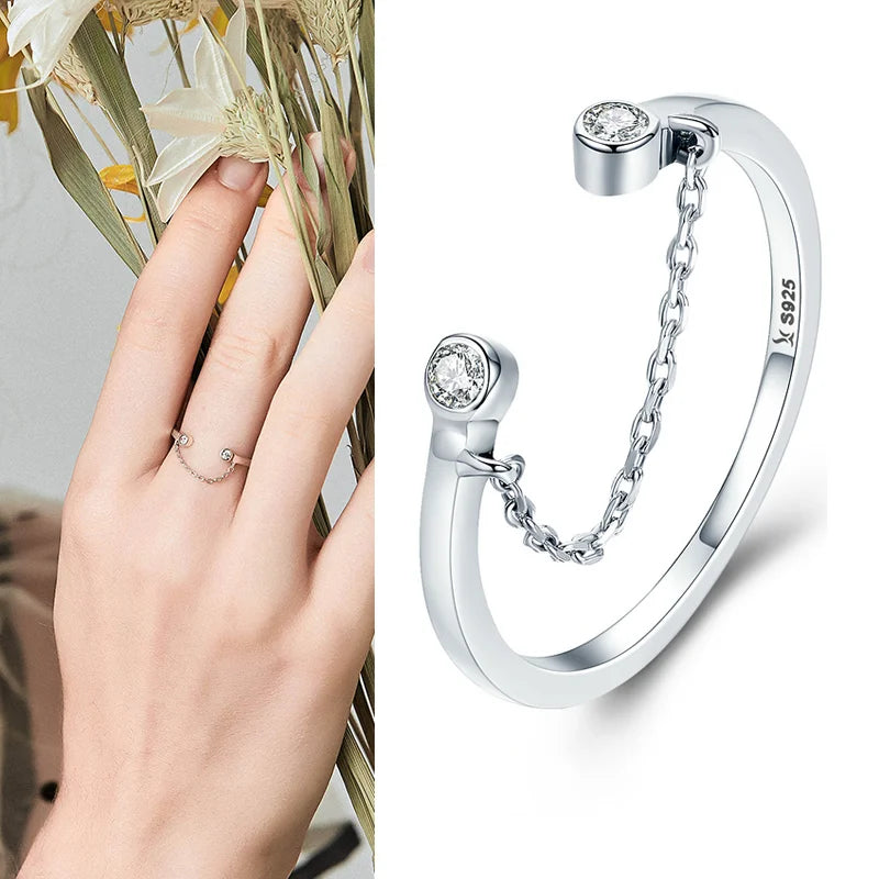 925 Sterling Silver Green Square Gemstone Open Ring