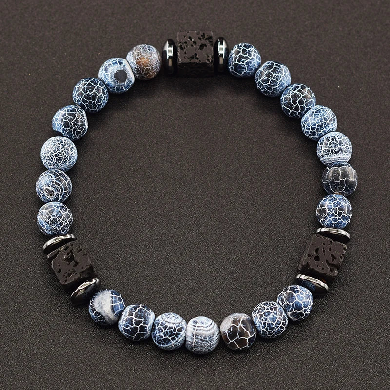 Black Lava Stone Beaded Bracelet - Natural Healing Design