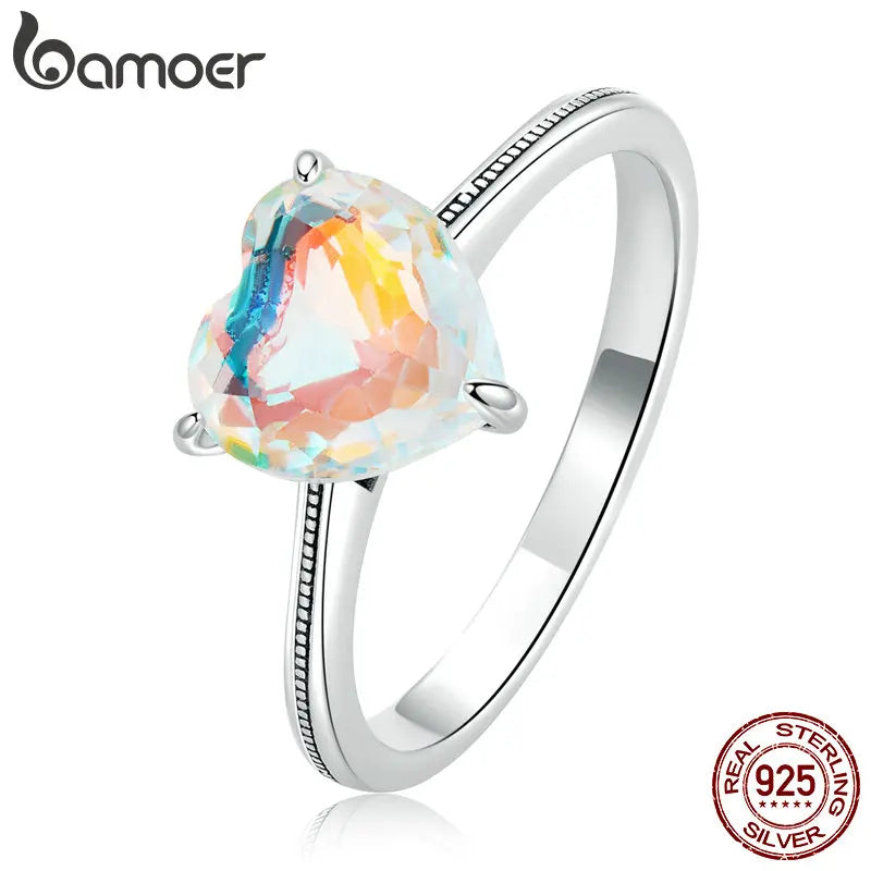 Sparkling Heart Ring - 925 Sterling Silver Classic Design