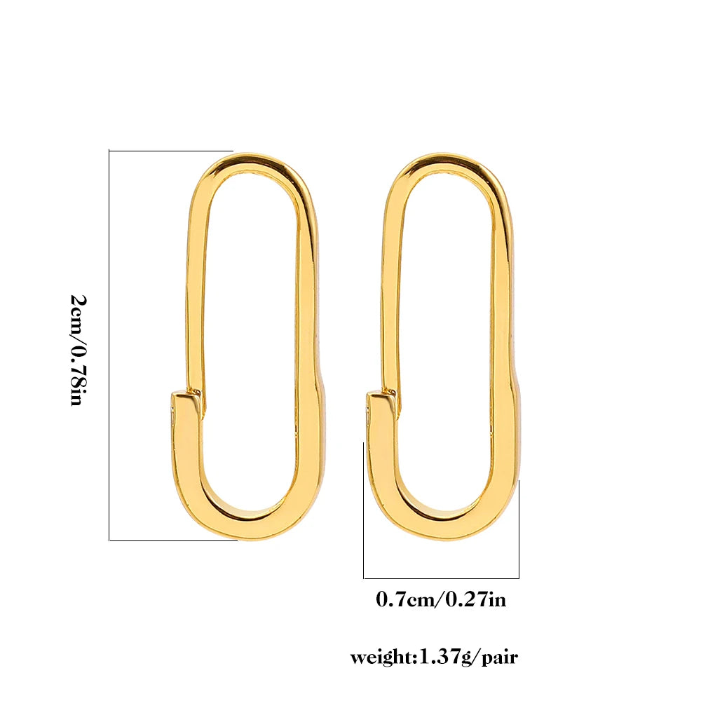 Paper Clip Pin Earrings - Minimalist Chain Design