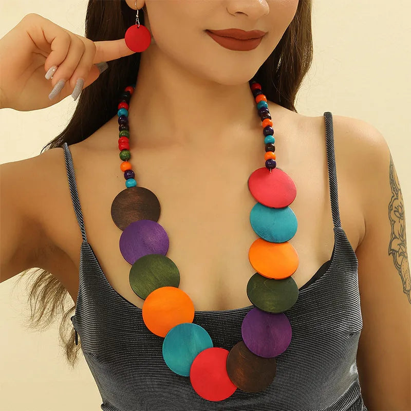 Vintage Beaded Necklace and Earrings Set