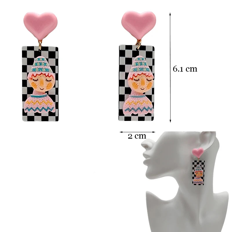 Colorful Acrylic Dangle Earrings - Irregular Trendy Design