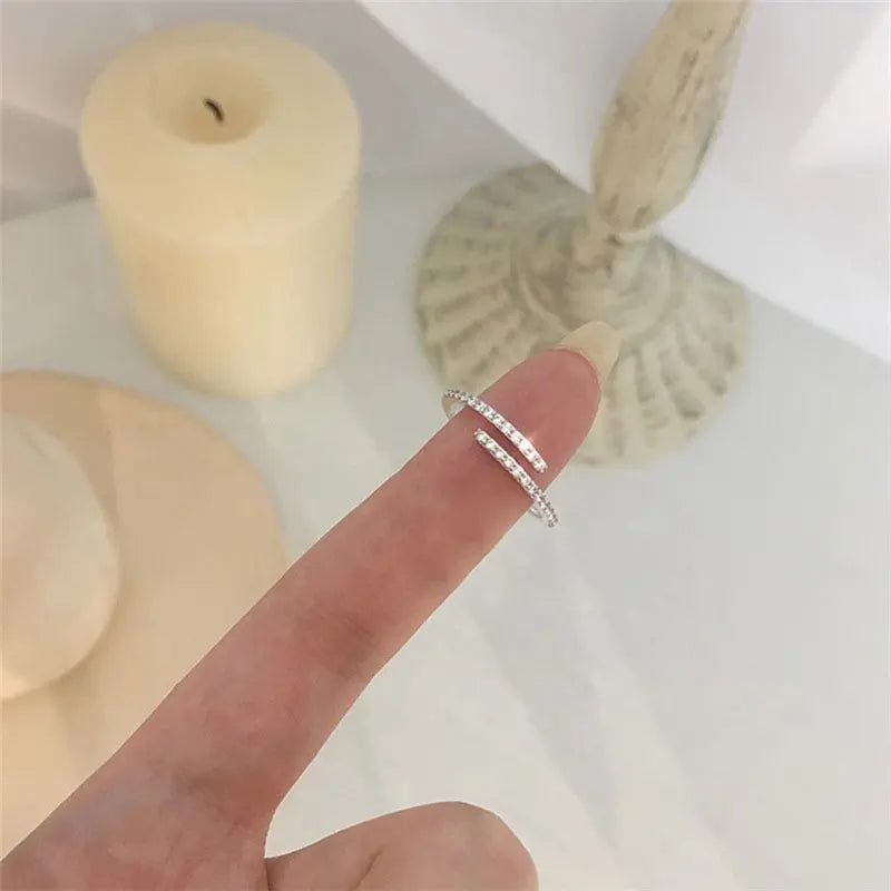 Minimalist Cubic Zircon Ring - Thin Stackable Band for Women