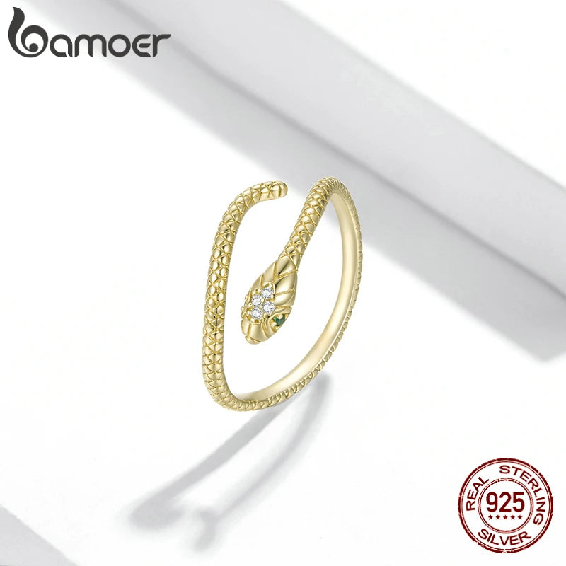 Sterling Silver Snake Adjustable Ring