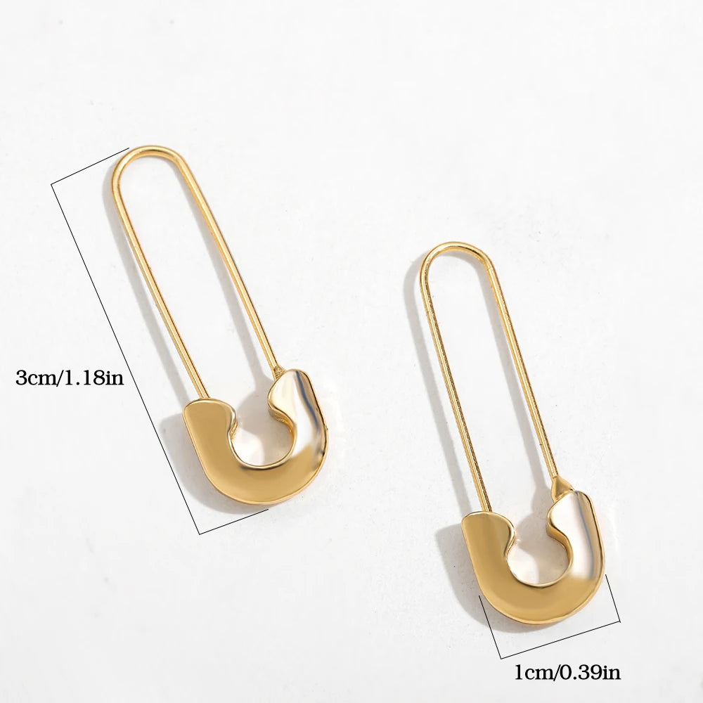 Paper Clip Pin Earrings - Minimalist Chain Design
