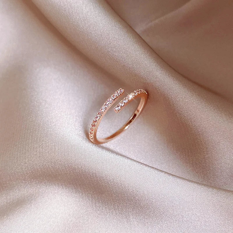 Minimalist Cubic Zircon Ring - Thin Stackable Band for Women