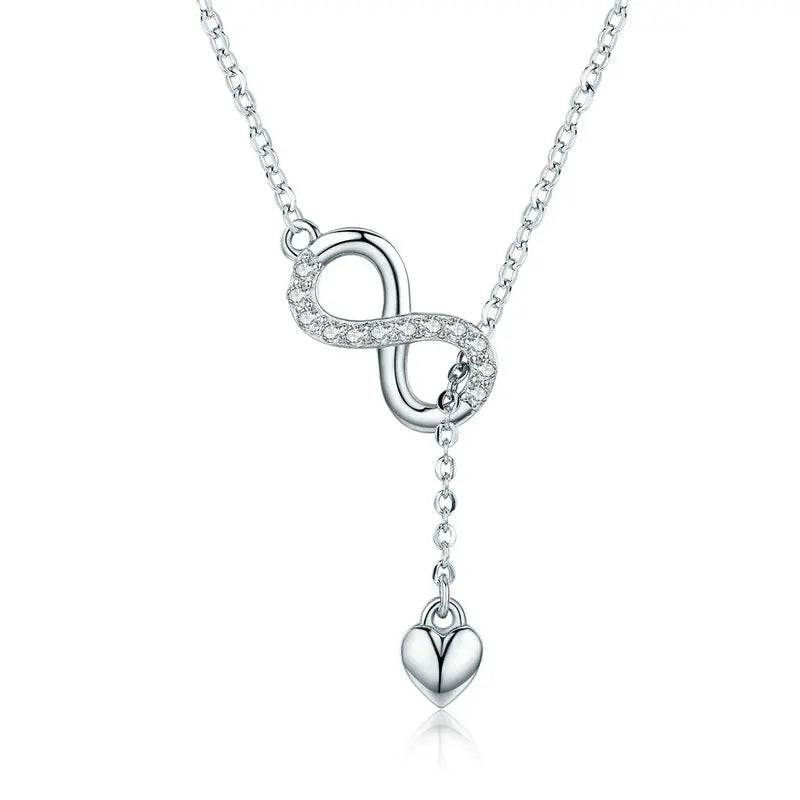 Sterling Silver Infinity Love Pendant Necklace - 925 Silver