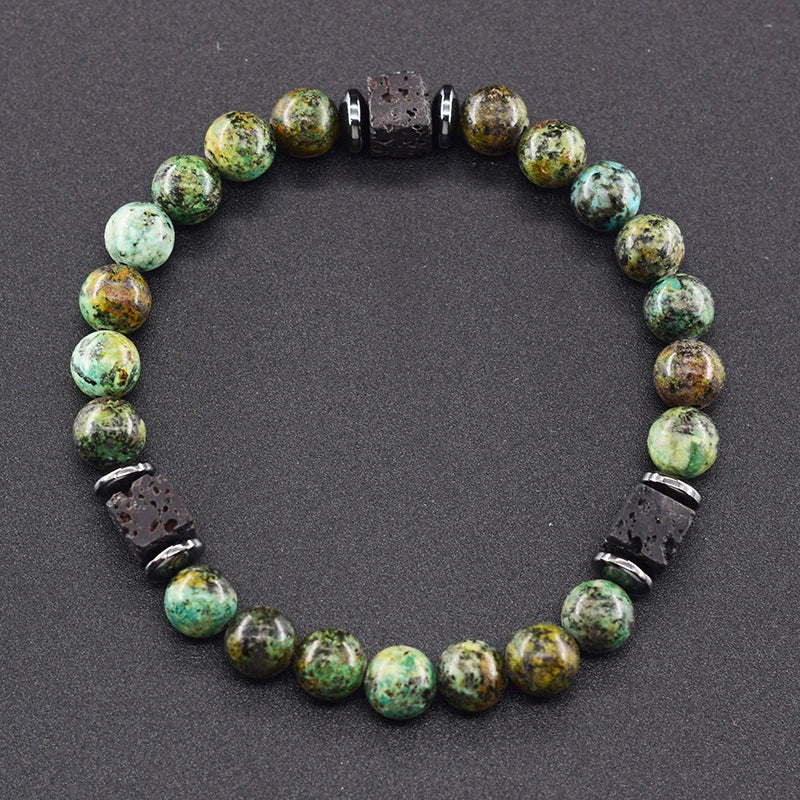 Black Lava Stone Beaded Bracelet - Natural Healing Design