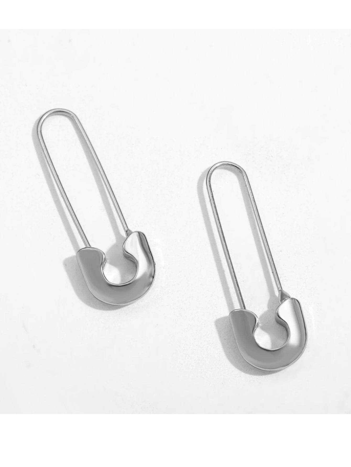 Paper Clip Pin Earrings - Minimalist Chain Design