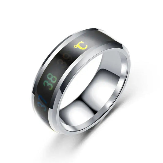 Temperature Sensor Smart Ring - Stainless Steel Body Monitor