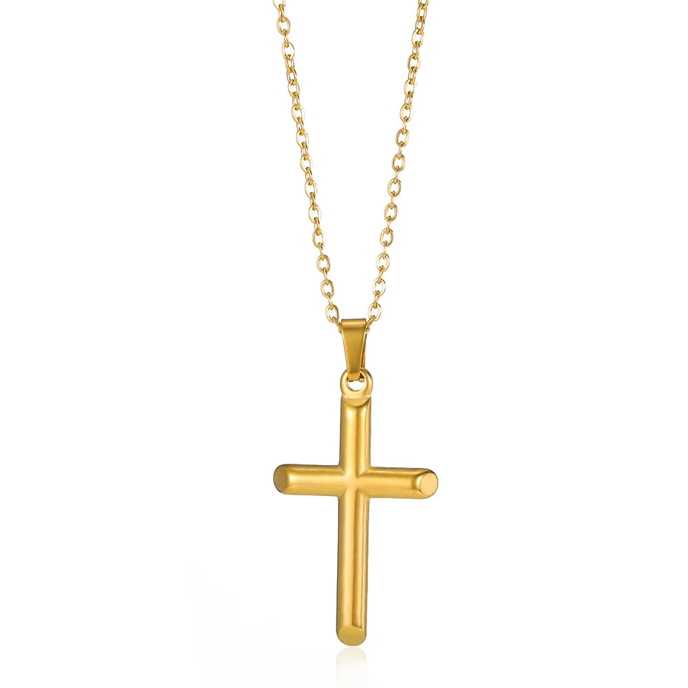 Vintage Cross Pendant Necklace - Classic Religious Jewelry